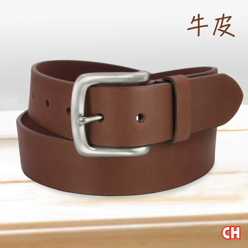 【CH-BELT 銓丞皮帶】牛皮素材 素面休閒 中性男皮帶腰帶(紅棕), , large