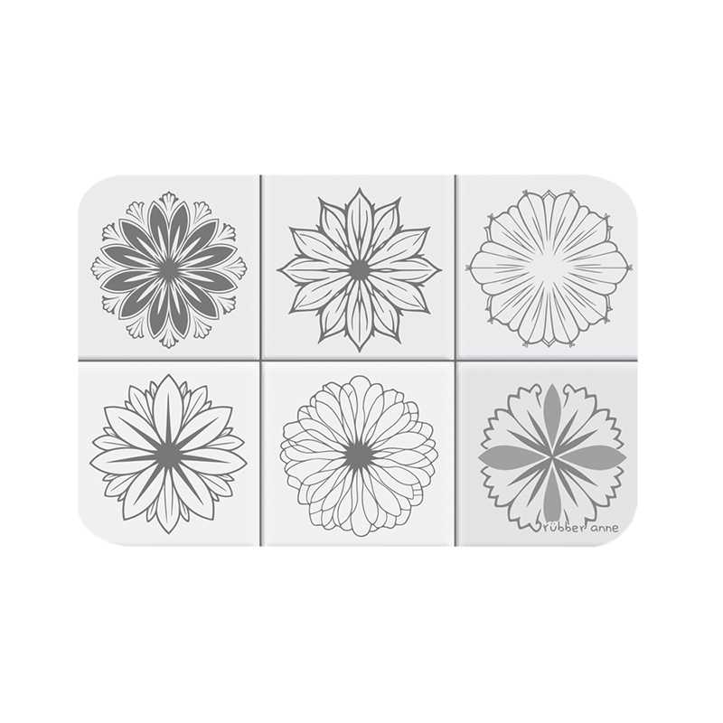 【Monster】 Soft Diatomaceous Earth Absorbent Mat – Floral Seal Series (60x40cm) – Square Porcelain, , large