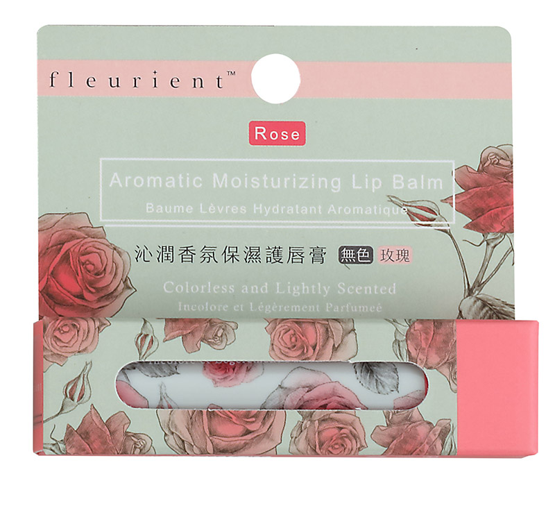 Fleurient 芙樂莉沁潤香氛護唇膏-玫瑰 (無色&淡香) 【台灣通用貿易有限公司】, , large