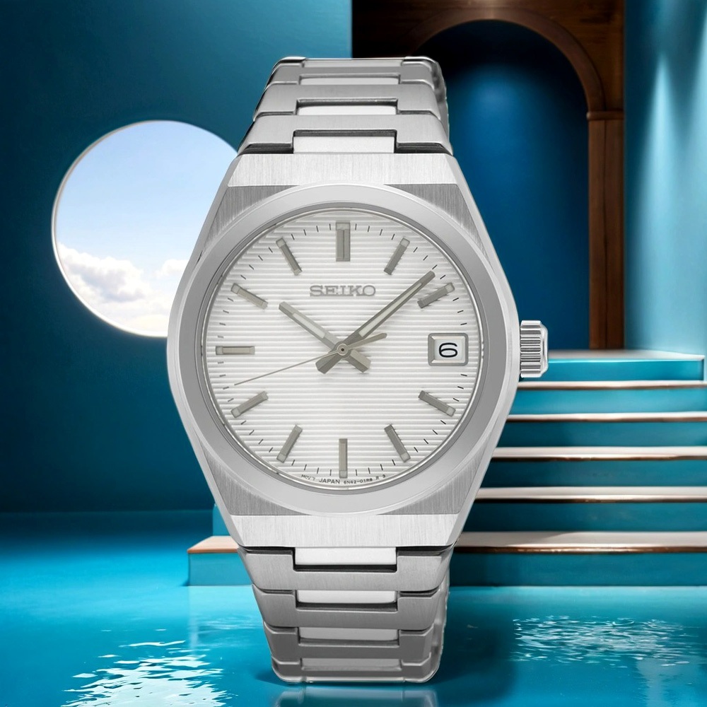 SEIKO 精工 CS 橫紋錶盤女錶-34mm SUR573P1/6N42-00N0S, , large