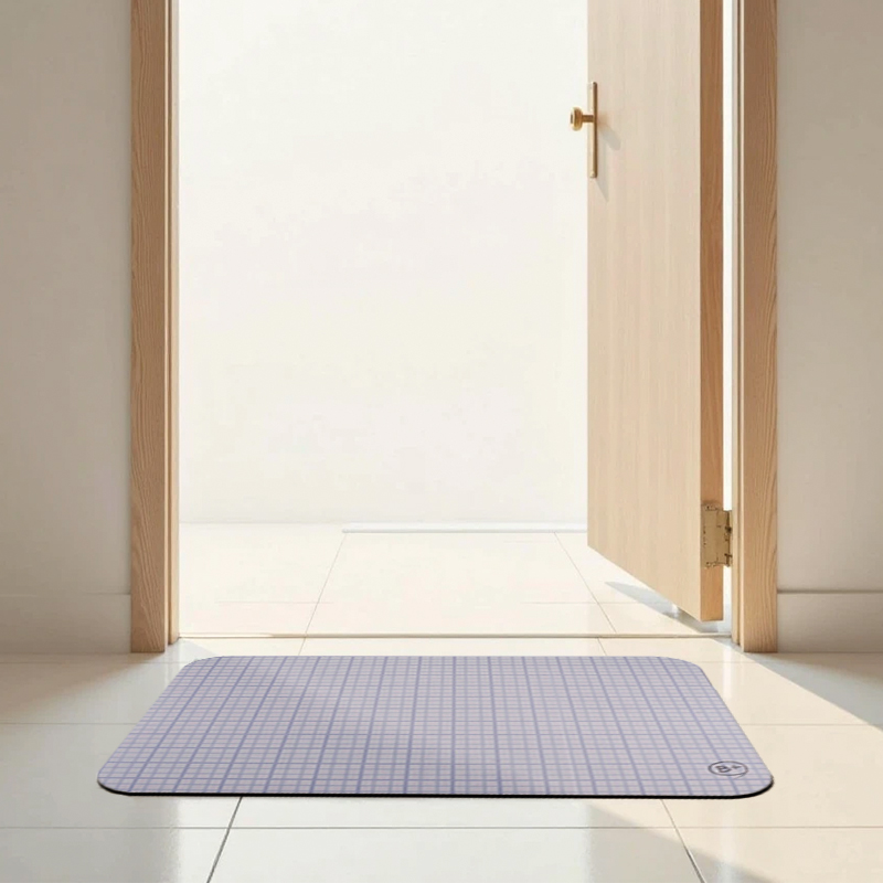 【Monster】B+ Soft Diatomaceous Earth Absorbent Mat (60x40cm) &ndash; Gray Plaid, , large