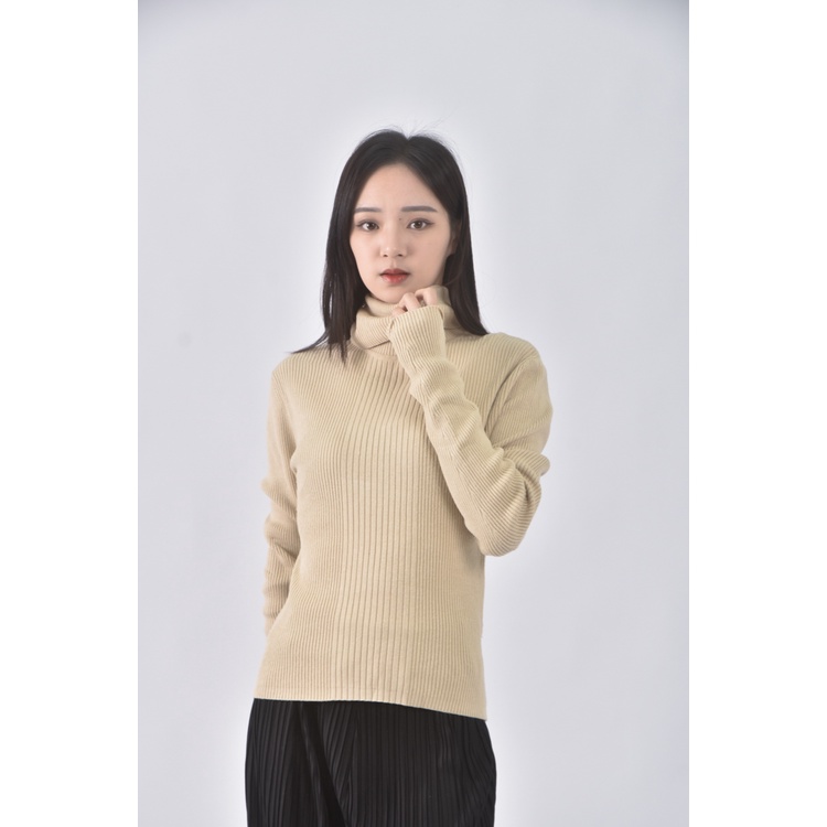 (L) energie質感高領杏色長袖上衣二手衣, , large