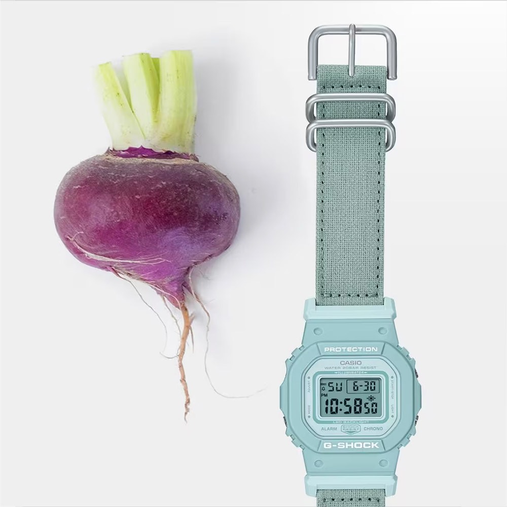 CASIO 卡西歐 G-SHOCK 自然系列 湖水藍 布質錶帶方型女錶 GMD-S5600CT-3, , large