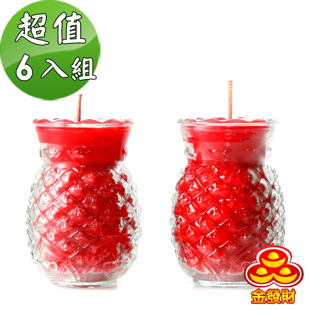 金發財金紙 拜神專用-小鳳梨旺旺來蠟燭-6對組(蠟燭 -拜神必用), , large