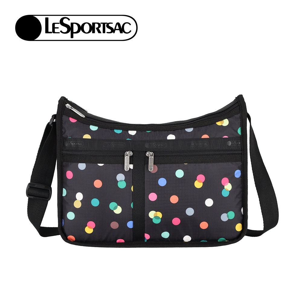 Lesportsac Deluxe Everyday Bag 都會時尚斜背包/ 圓點漂浮氣球 黑色