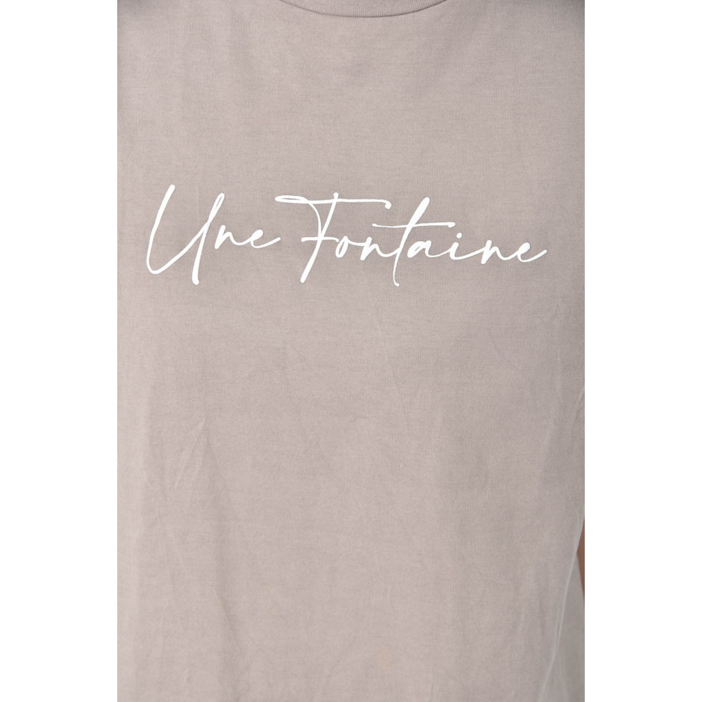 (M) michel klein文字淺棕色短袖上衣二手衣, , large