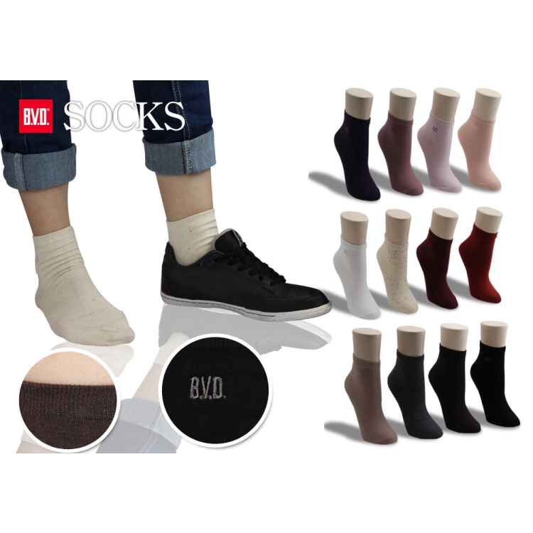 【BVD】 1/2細針少女襪<紫>BW303 薄款 短襪 襪子, , large