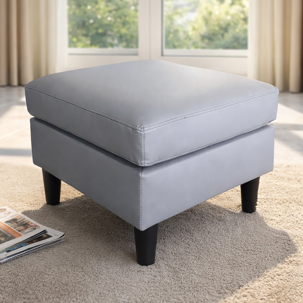 【Hampton 漢汀堡】哈特利皮面腳凳-石墨灰, , large