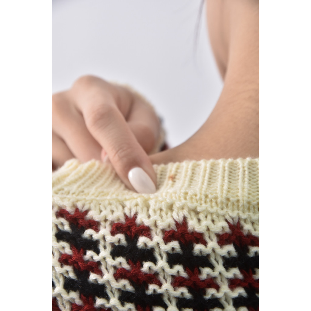 (XL) 針織圓領紅色長袖上衣二手衣, , large