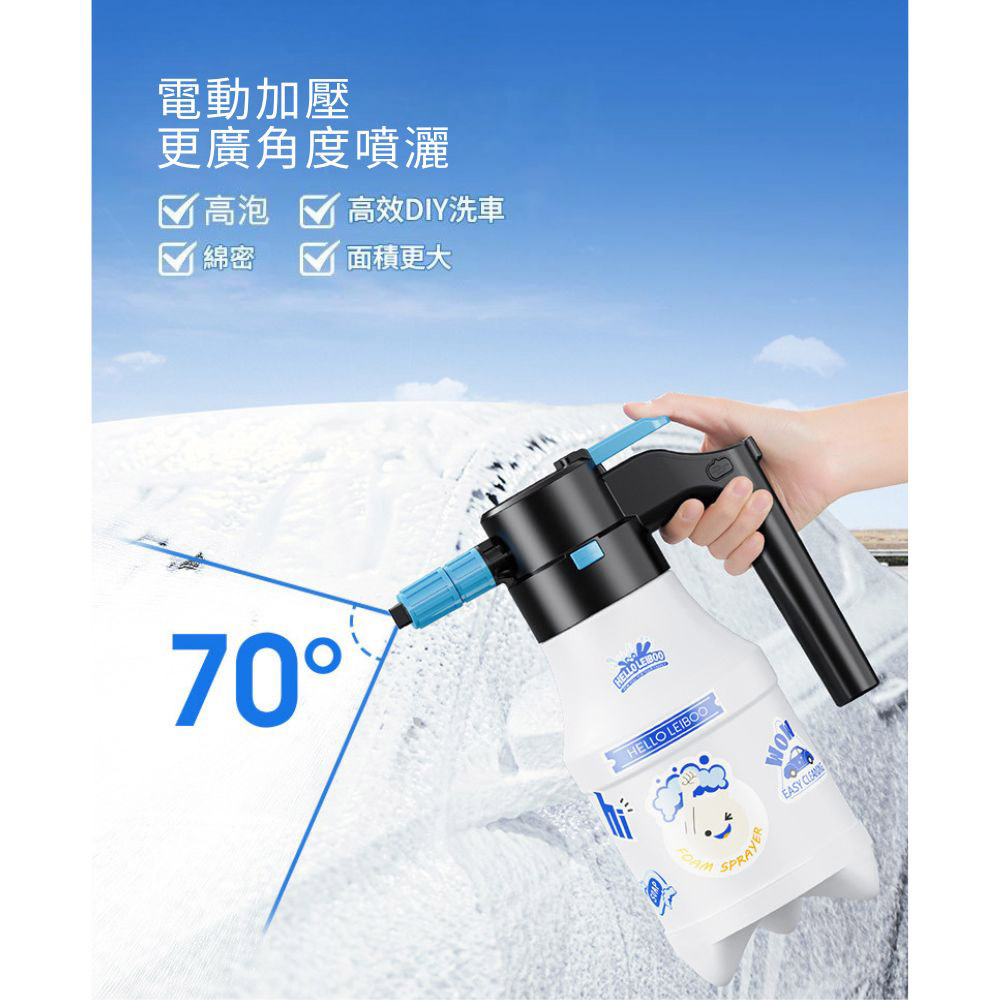 1.5L Electric Foam Sprayer (Thickened) - White (Includes Charging Cable), , large