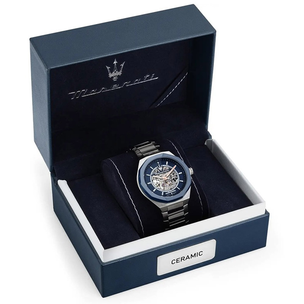 MASERATI 瑪莎拉蒂 STILE 多角形鏤空機械錶-45mm R8823142004, , large