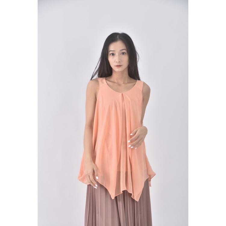 (S) iroo質感無袖橘色上衣二手衣, , large