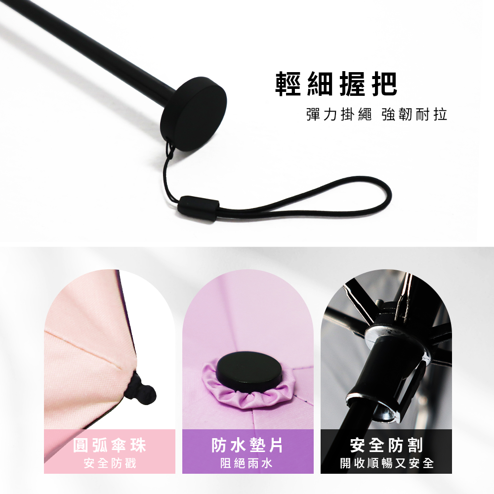 [雙龍]UL羽量極輕三折傘 SPF100防曬超細超輕羽毛傘晴雨傘B6573 薰衣紫, , large