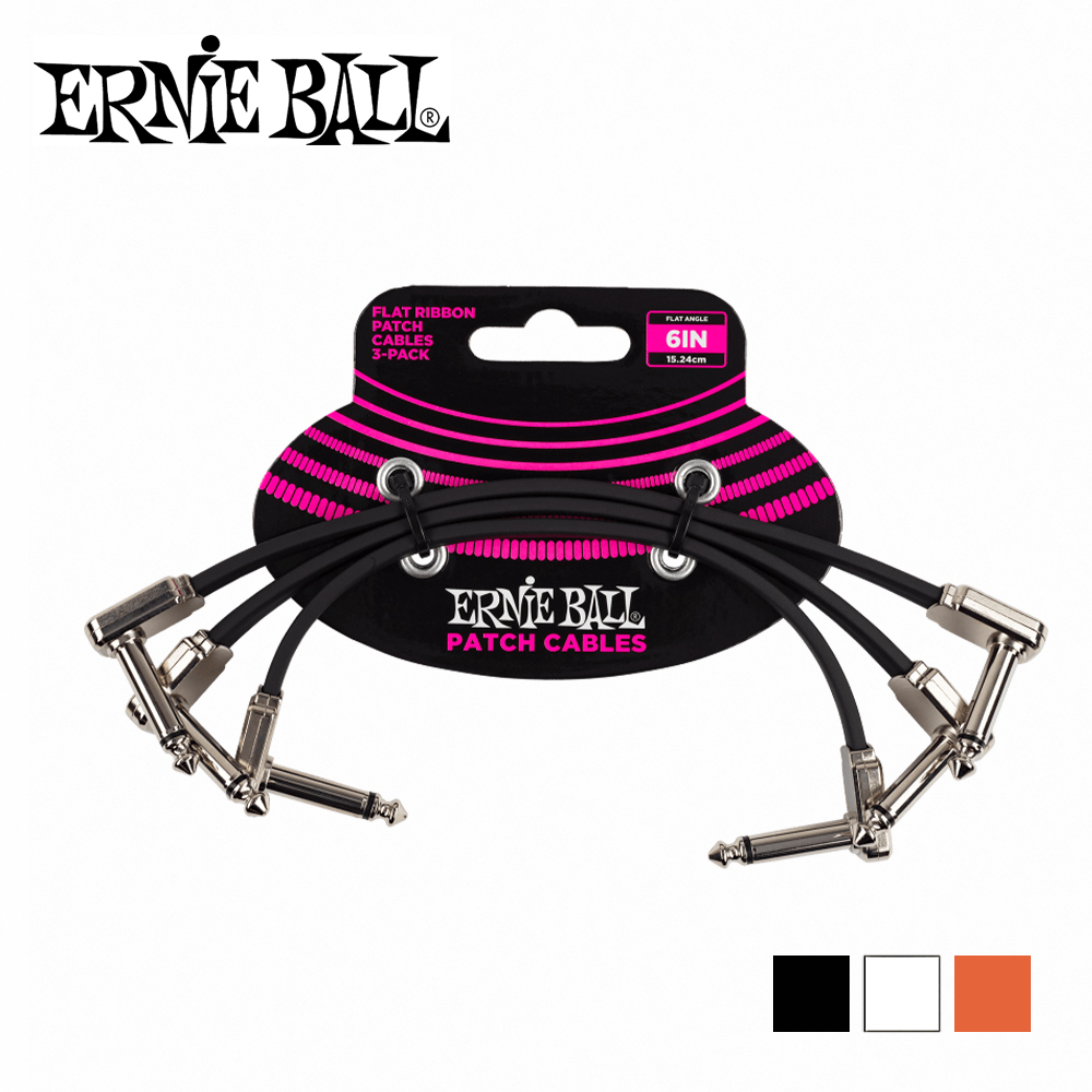 ERNIE BALL 6' Cable 3Pcs 短導線一組三條 15.24公分 多色款【敦煌樂器】, , large