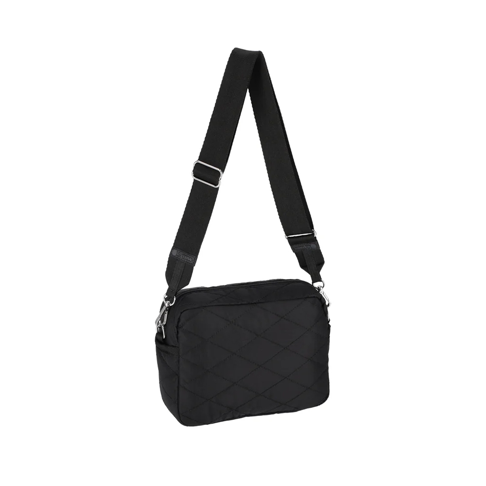 |快速出貨|Lesportsac Deluxe Crossbody 拉鍊斜背包 送禮推薦-黑色拼布釘飾, , large