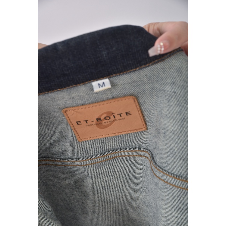 (S) et boite丹寧牛仔質感棉質藍色外套二手衣, , large