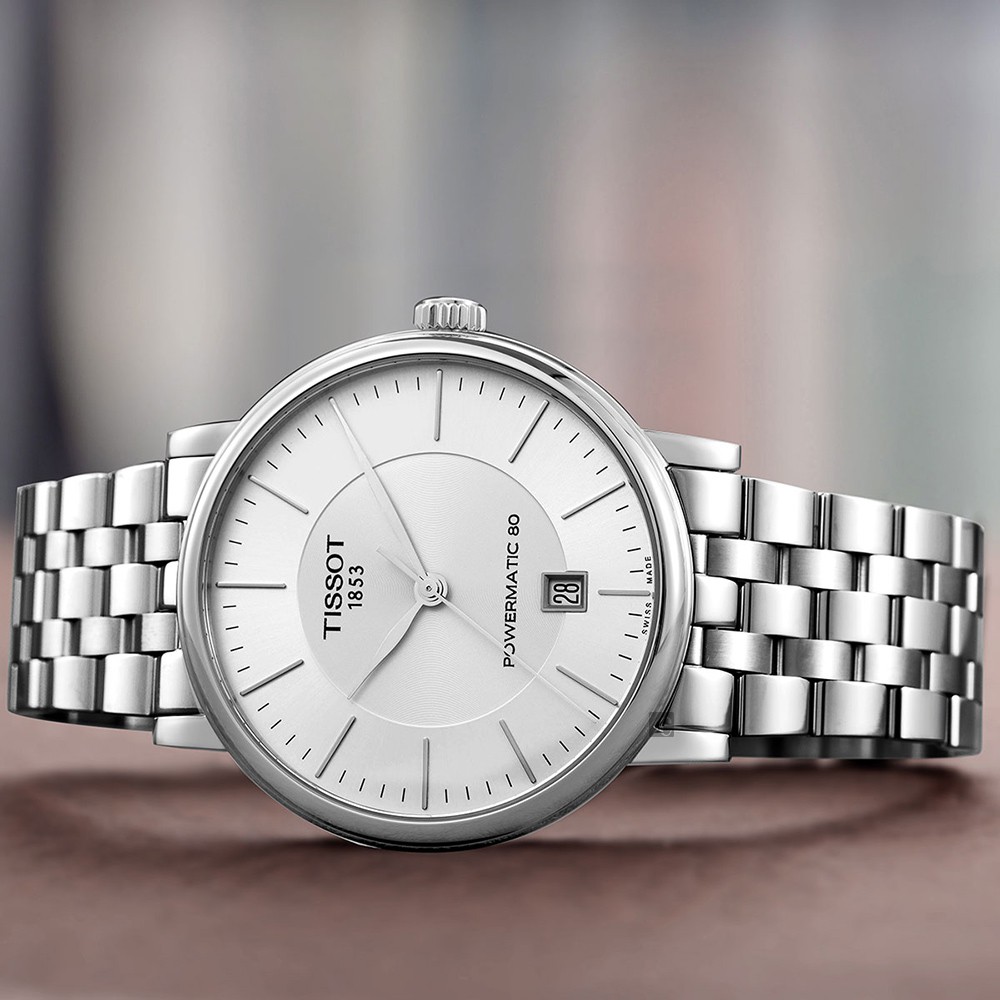 TISSOT 天梭 CARSON 80 小時動力機械錶-40mm T1224071103100, , large