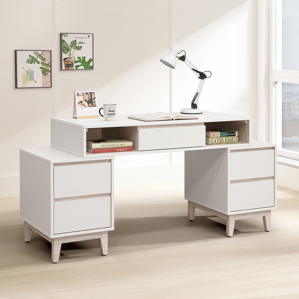 【唯熙傢俱】紀薇橡木雙色4尺書桌, , large