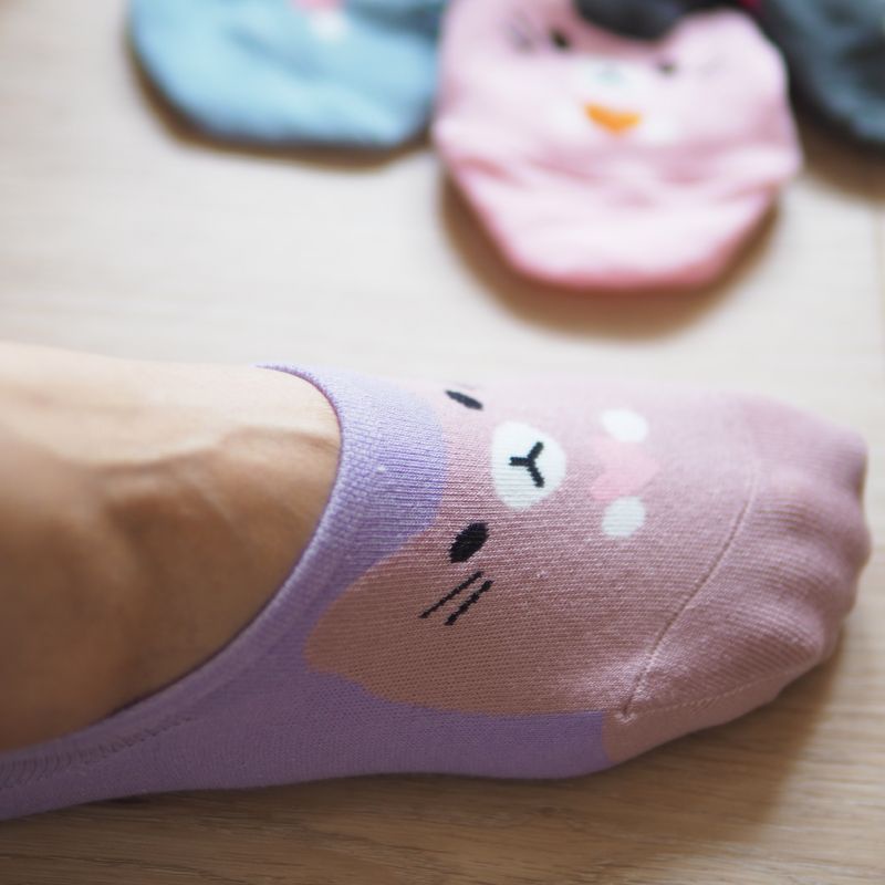 [Kaimei Cotton] 12 pairs of random excellent MIT Taiwan made cat invisible socks non-slip breathable, , large