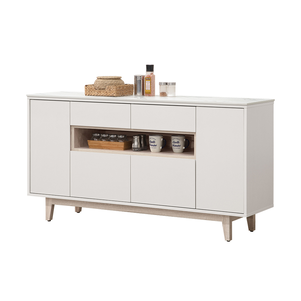 【唯熙傢俱】紀薇橡木雙色5尺岩板餐櫃, , large