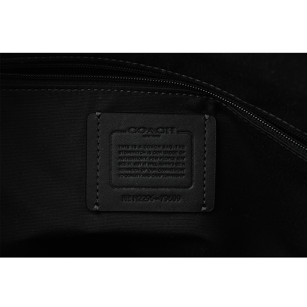 COACH Gallery 塗層帆布拉鍊托特包/石墨黑, , large