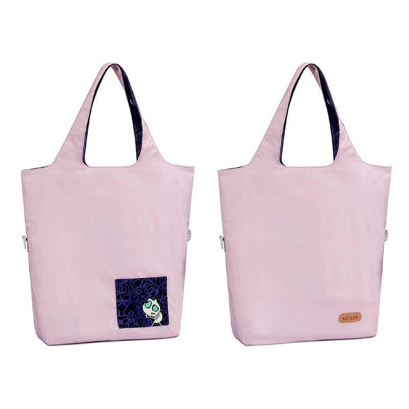 Eco-friendly Dual-Color Reversible tote bag (Lavender), , large