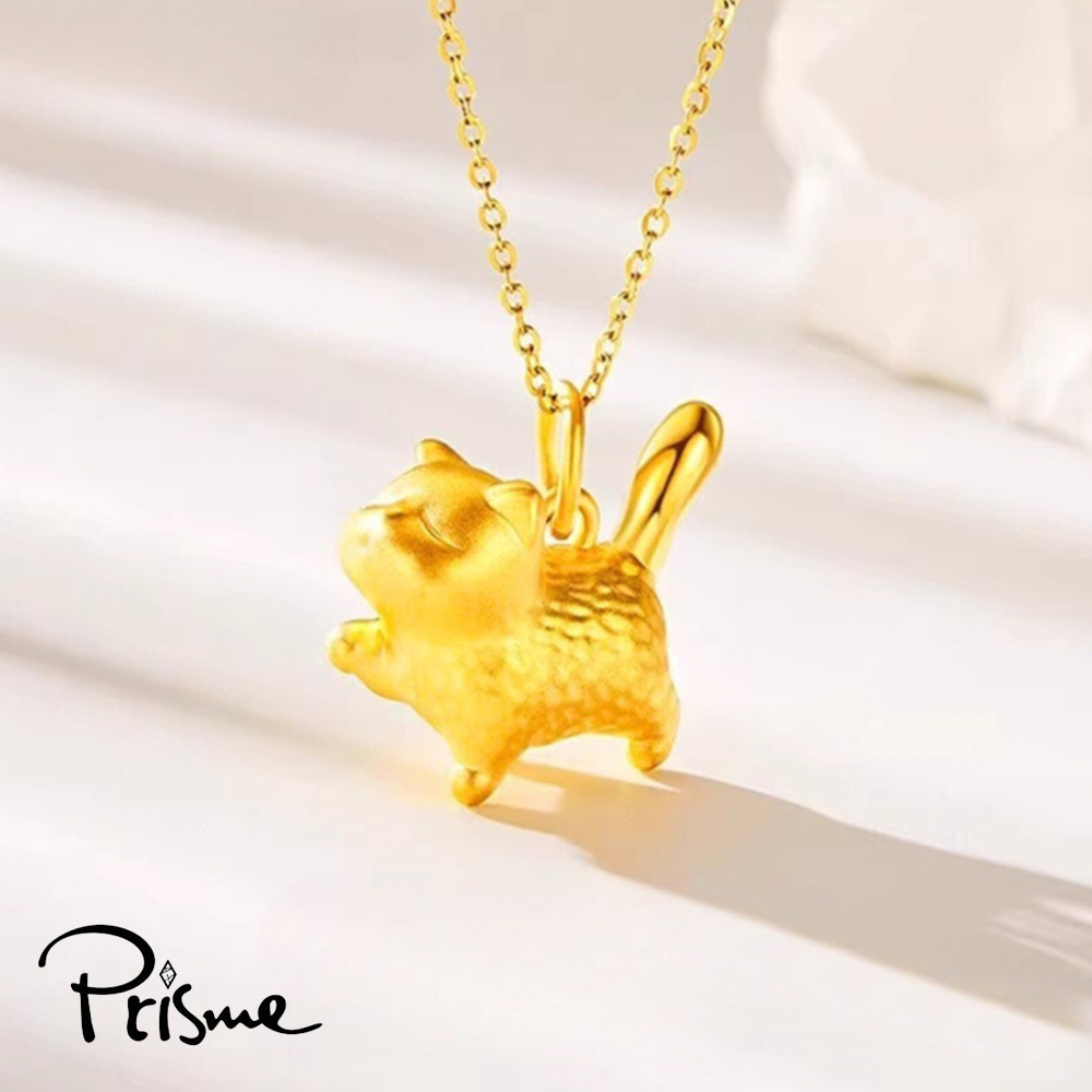 【Prisme Gold】黃金項鍊 貓咪 鍊墜項鍊 (金重：約0.08錢±0.03), , large