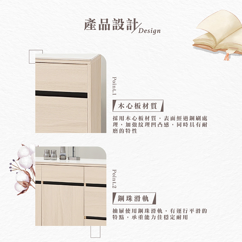 【Hampton 漢汀堡】朵尼5.3尺碗盤櫃組下座, , large