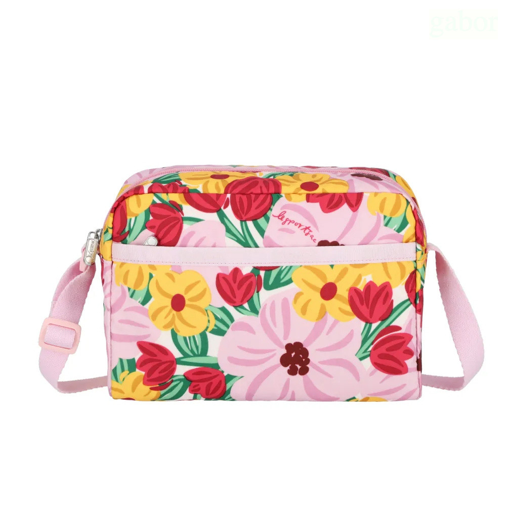 LeSportsac Daniella Crossbody 拉鍊斜背包 側背包 -粉紅花漾, , large