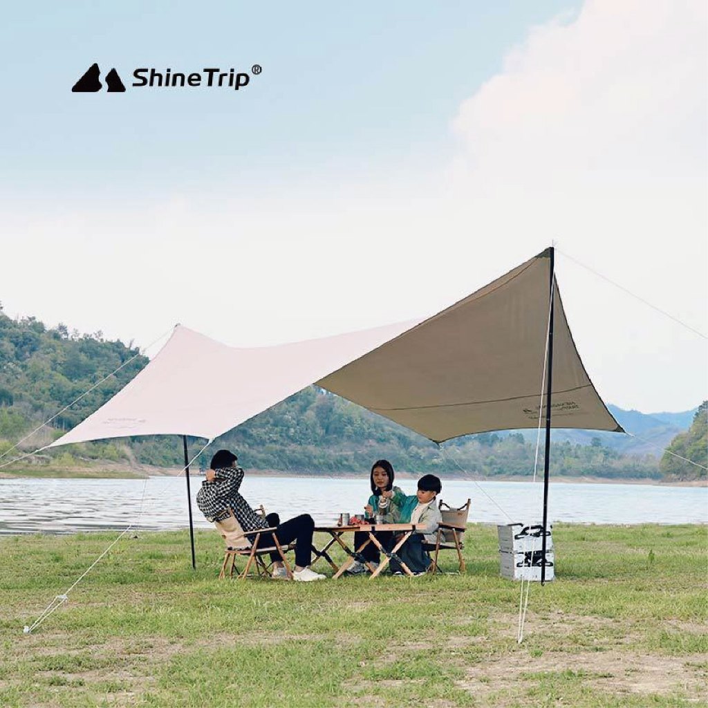 【ShineTrip 山趣】六角黑膠天幕【逐暮黑】遮陽天幕 天幕帳 黑膠天幕 露營天幕, , large