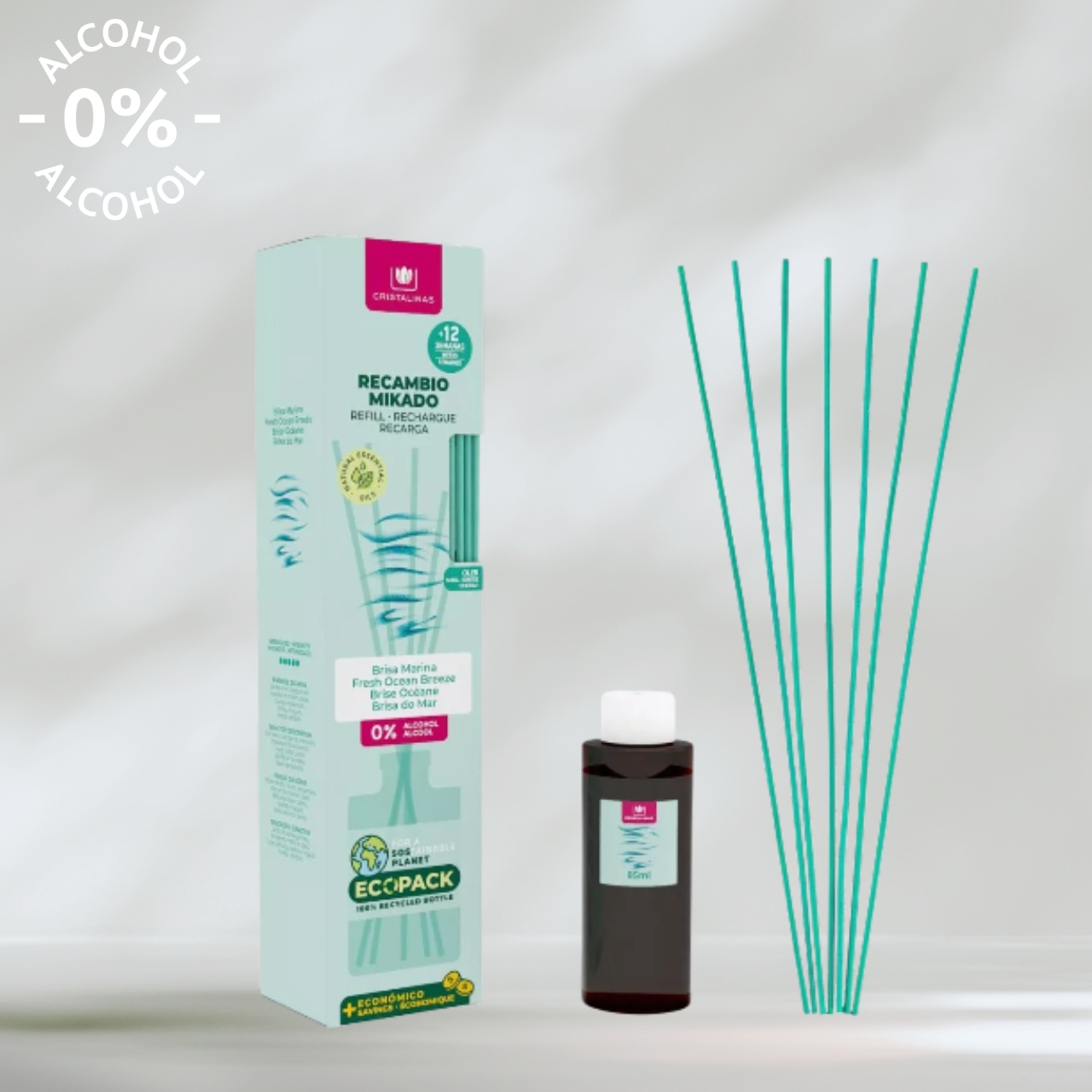 Mikado Essence Refill 85ML + Reeds _ Ocean Breeze, , large