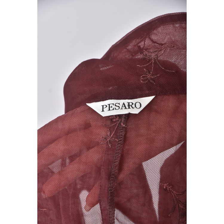 (S) pesaro紡紗花紋紅色罩衫二手衣, , large