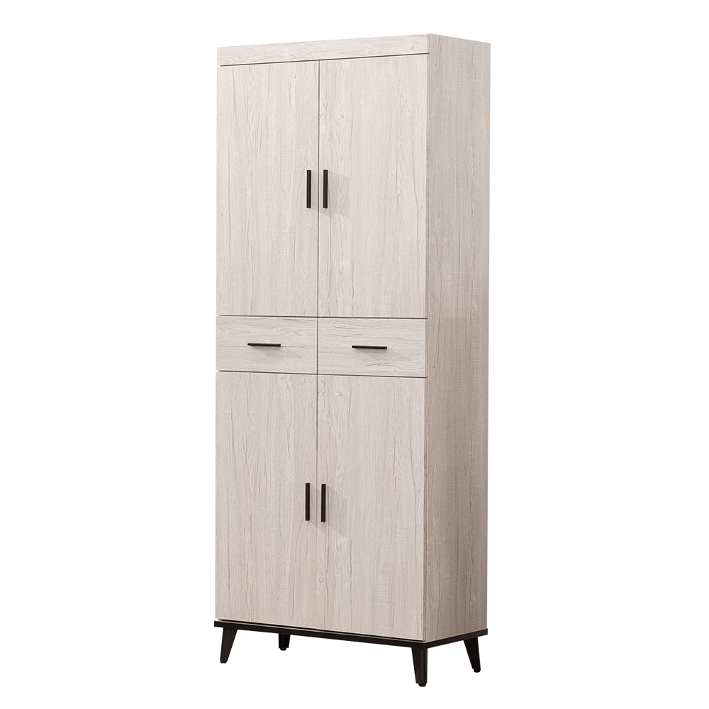 【唯熙傢俱】凱熙橡木白2.7尺高鞋櫃, , large