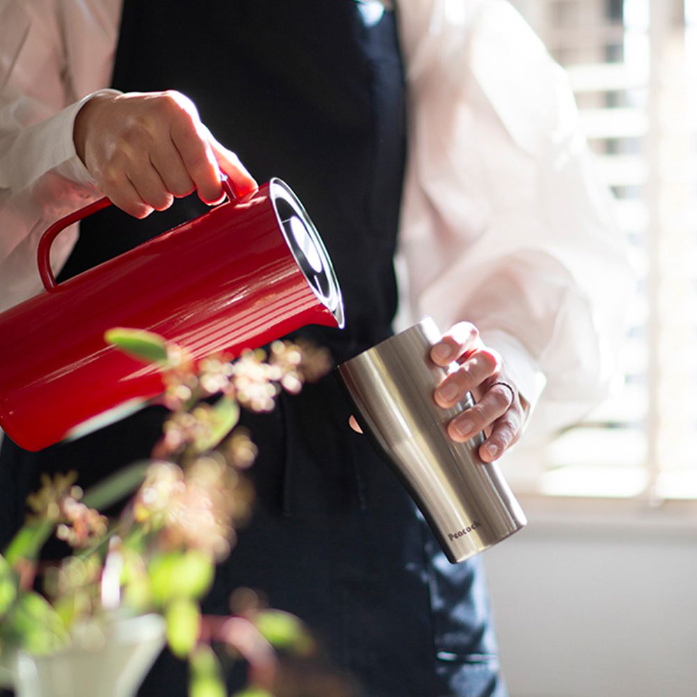 【日本孔雀Peacock】Living Pot 時尚保溫壺 不鏽鋼水壺 桌上壺 1.0L-任選色, , large