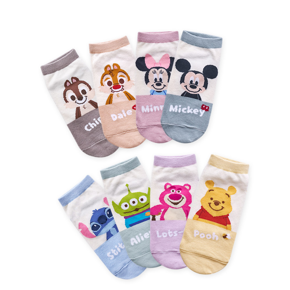 (多款)Disney 迪士尼短襪 雙色短襪 直版襪【旺達棉品】, , large
