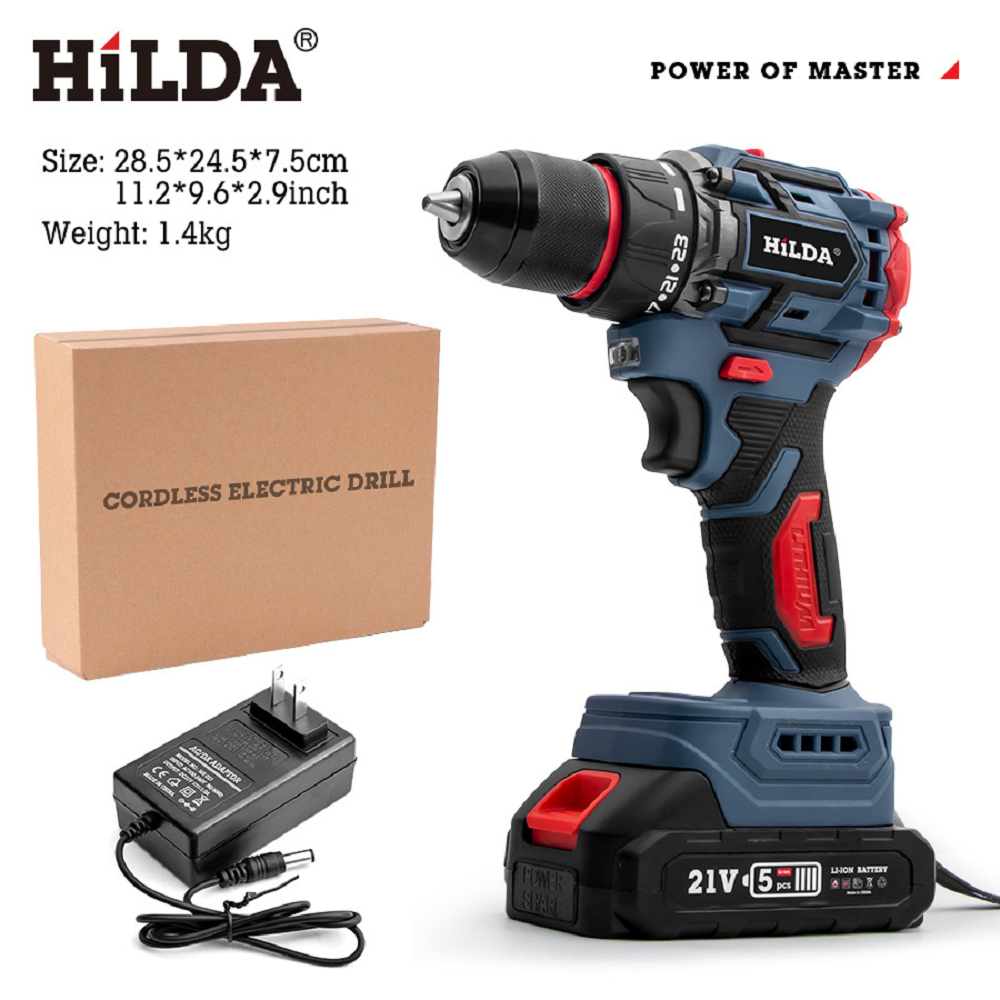 【HILDA】希爾達電動工具 21V 單電 短軸無刷 電鑽起子機 紙盒裝 HL21-SS2, , large