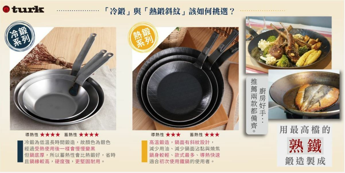 【德國turk土克鐵鍋】熱鍛斜紋 長柄平底鍋28cm 鐵鍋65228, , large