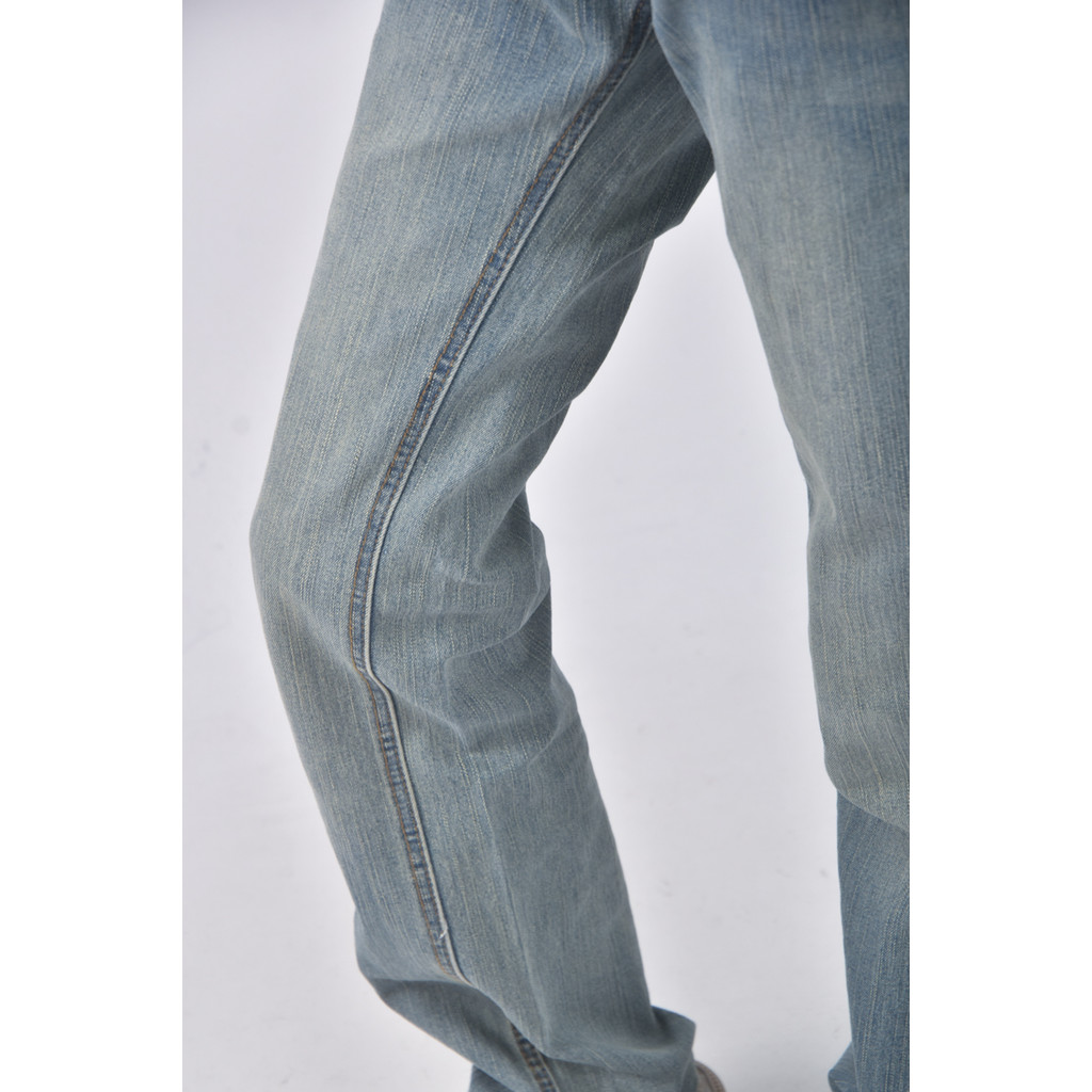 (XL) 丹寧牛仔質感棉質純棉藍色長褲二手衣, , large