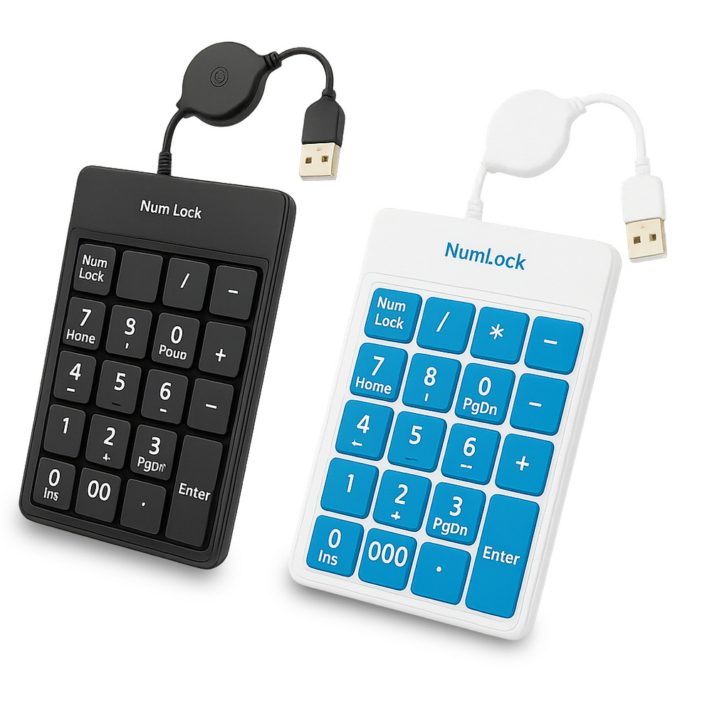 Pack of 2 DK3 USB Compact Numeric Keypad (Random Color), 顏色隨機出貨, large