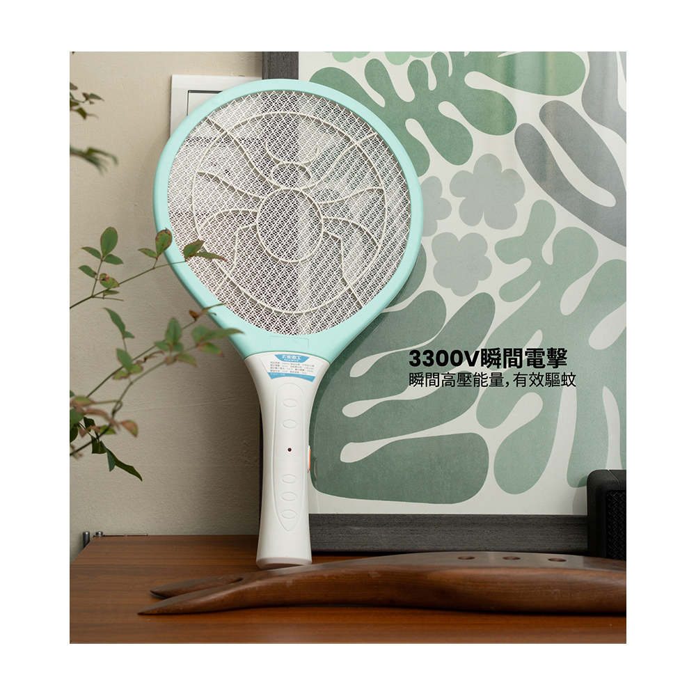 【太星電工】打耳蚊 A2 輕巧細網電蚊拍-3入｜3300V強效高壓瞬擊｜三層防護網｜居家防蚊必備, , large