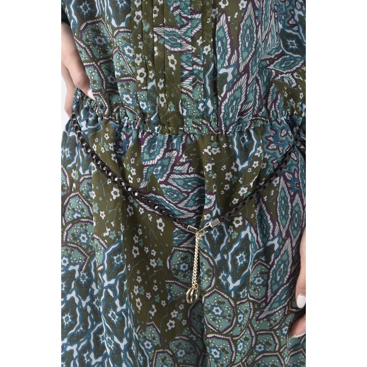 (S) g2000質感綠色綁帶洋裝二手衣, , large