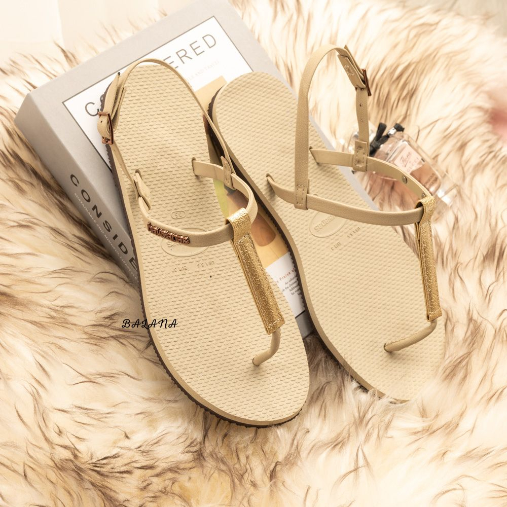 [巴拉娜巴西人字拖專賣店]中壢實體店面Havaianas 哈瓦仕 夾腳拖/人字拖鞋 YOU RIO 涼鞋 夾腳涼鞋 女款 沙灘 海灘 海邊 黃金, , large