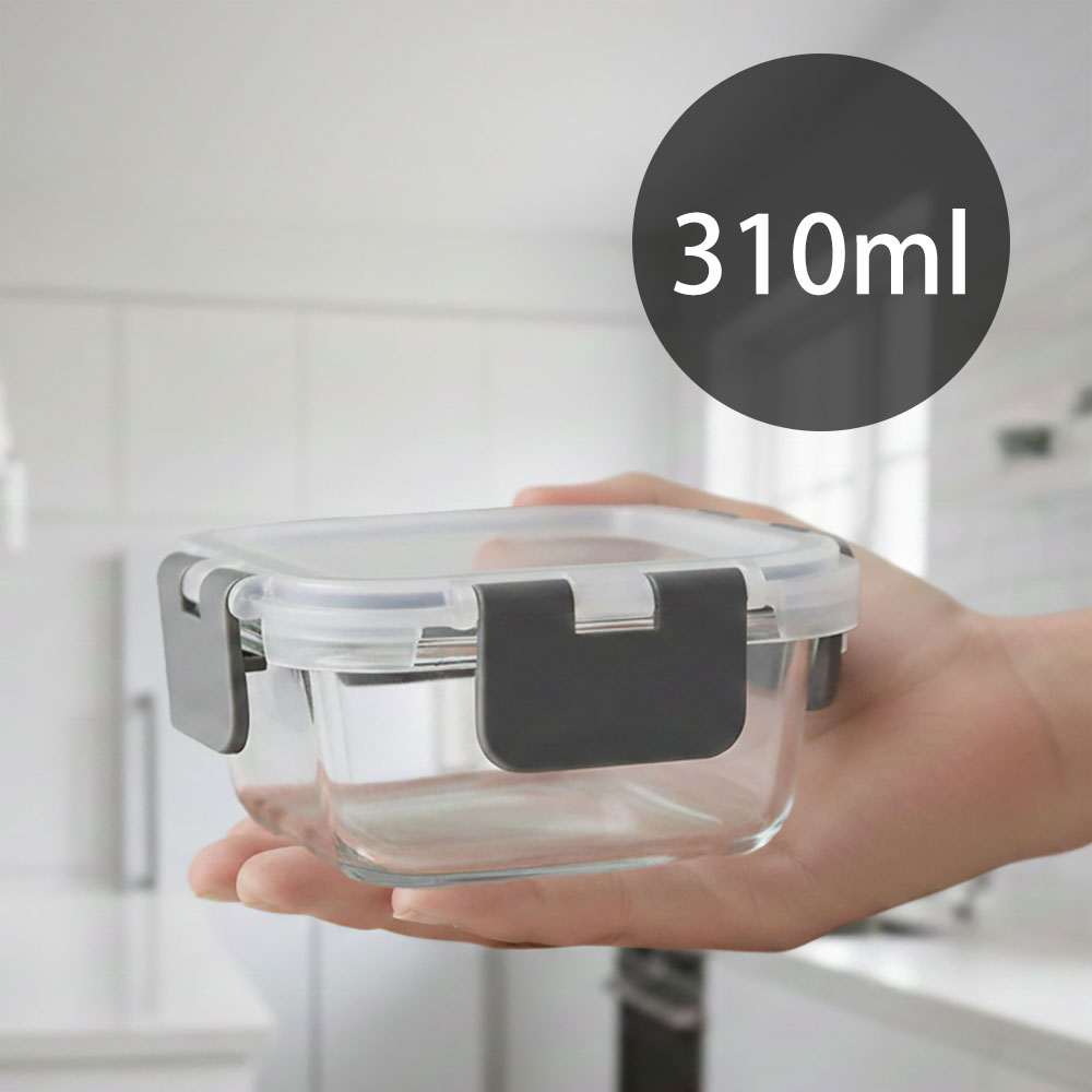 高硼矽玻璃保鮮盒 【160ml-400ml】 耐熱玻璃保鮮盒 微波爐可用 密封防漏便當盒 分裝收納 健身餐盒 備餐神器 玻璃保鮮盒 冰箱收納 租屋族 露營必備, , large