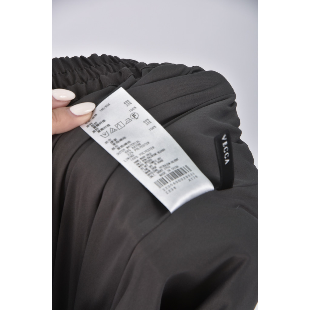 (S) yecca vecca高腰質感黑色長褲二手衣, , large