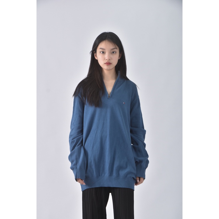 (XL) tommy hilfiger質感棉質純棉綠色長袖上衣二手衣