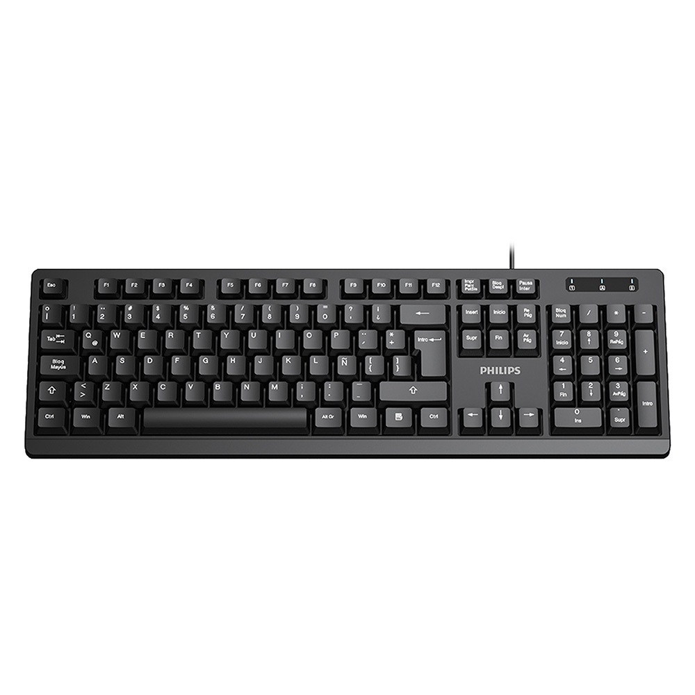 PHILIPS SPK6234 有線鍵盤 104鍵 低噪音舒適按鍵 USB即插即用 光學式感應 高耐用性, , large