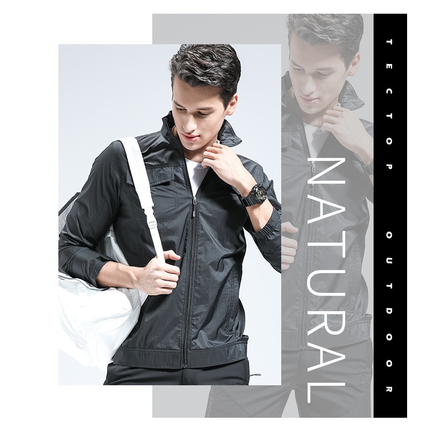 [Tectop探拓戶外]【92645PF帥氣牛仔款】男款輕薄外套、三色任選一、抗UV、防潑水、帥氣風格、皮膚風衣, , large