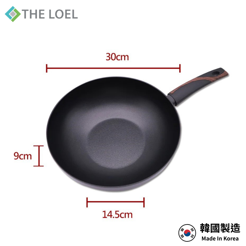 【THE LOEL】韓國天然原礦不挑爐不沾鍋系列-30cm深炒鍋, , large