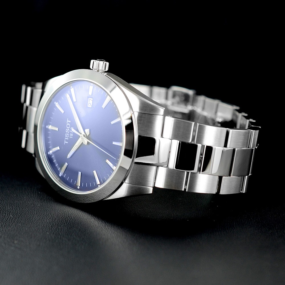 TISSOT 天梭Gentleman 紳士石英手錶-藍/40mm T1274101104100, , large
