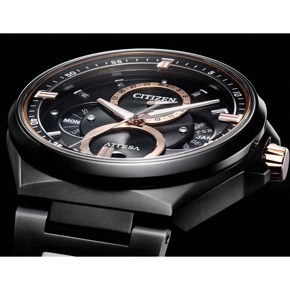 CITIZEN 星辰 鈦金屬 光動能三重日曆月相手錶/42mm BU0065-64E, , large
